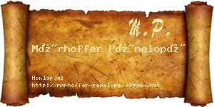 Márhoffer Pénelopé névjegykártya